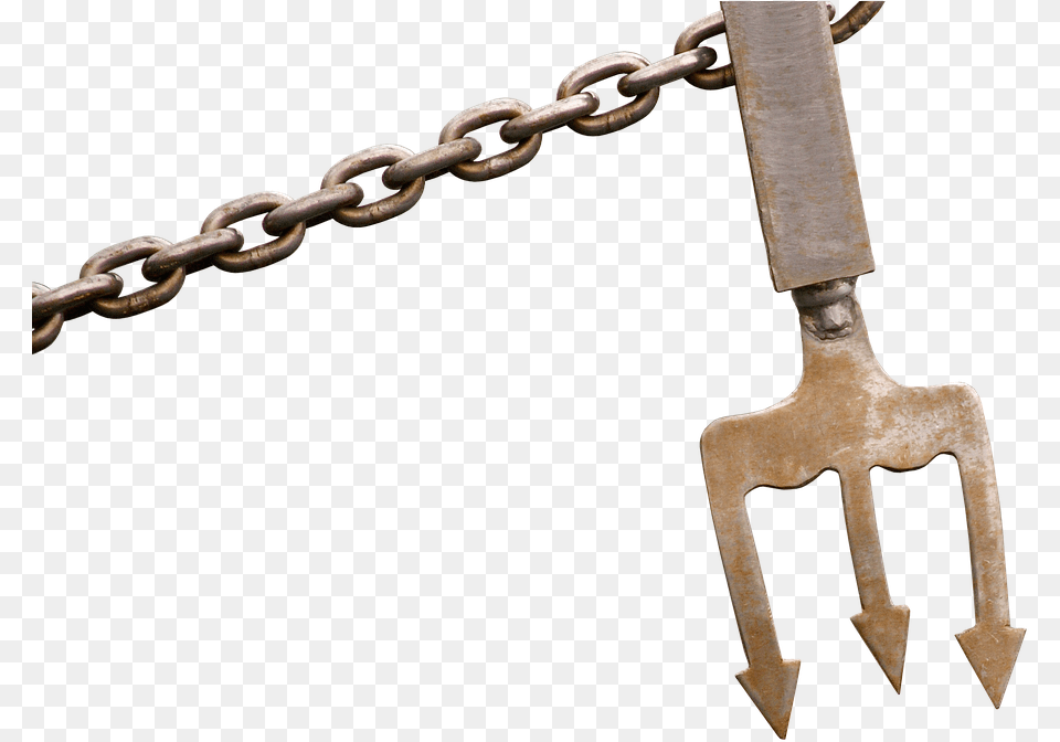Poseidon Trident Chain Neptune Iron Chain Iron Trident, Cutlery, Fork, Accessories, Bag Free Png
