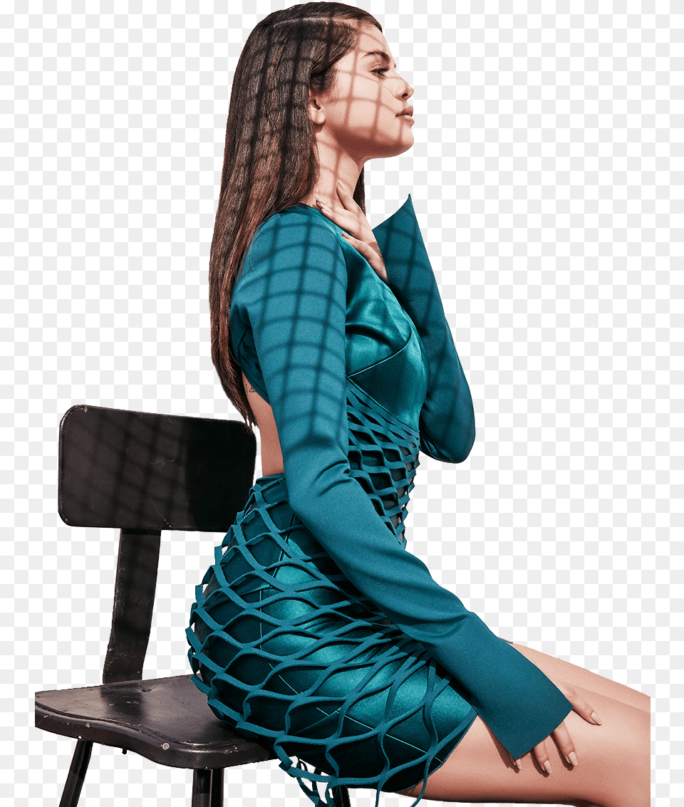 Poses De Selena Gomez, Adult, Sleeve, Sitting, Portrait Free Transparent Png