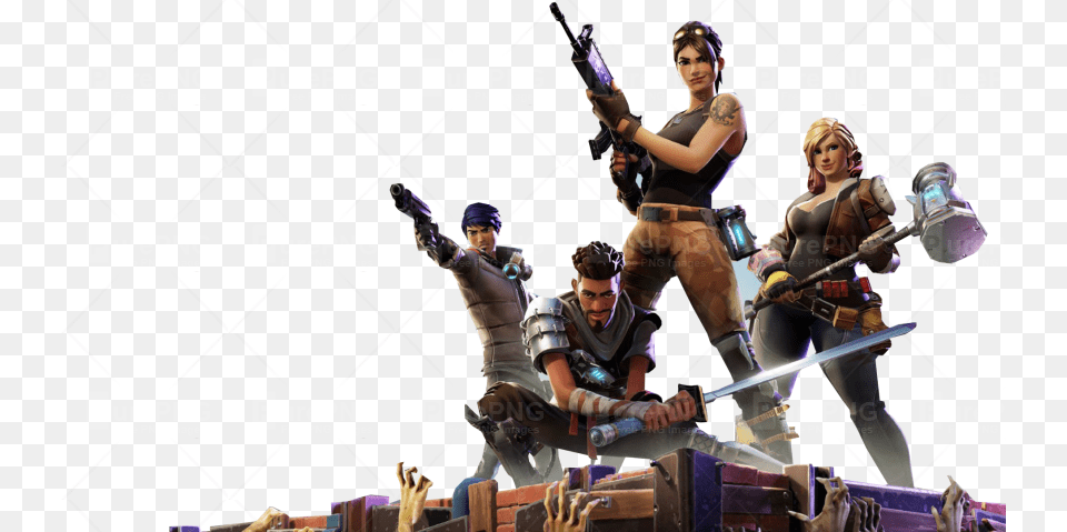 Posing Fortnite Thumbnail Template Transparent Fortnite, Adult, Weapon, Sword, Person Free Png