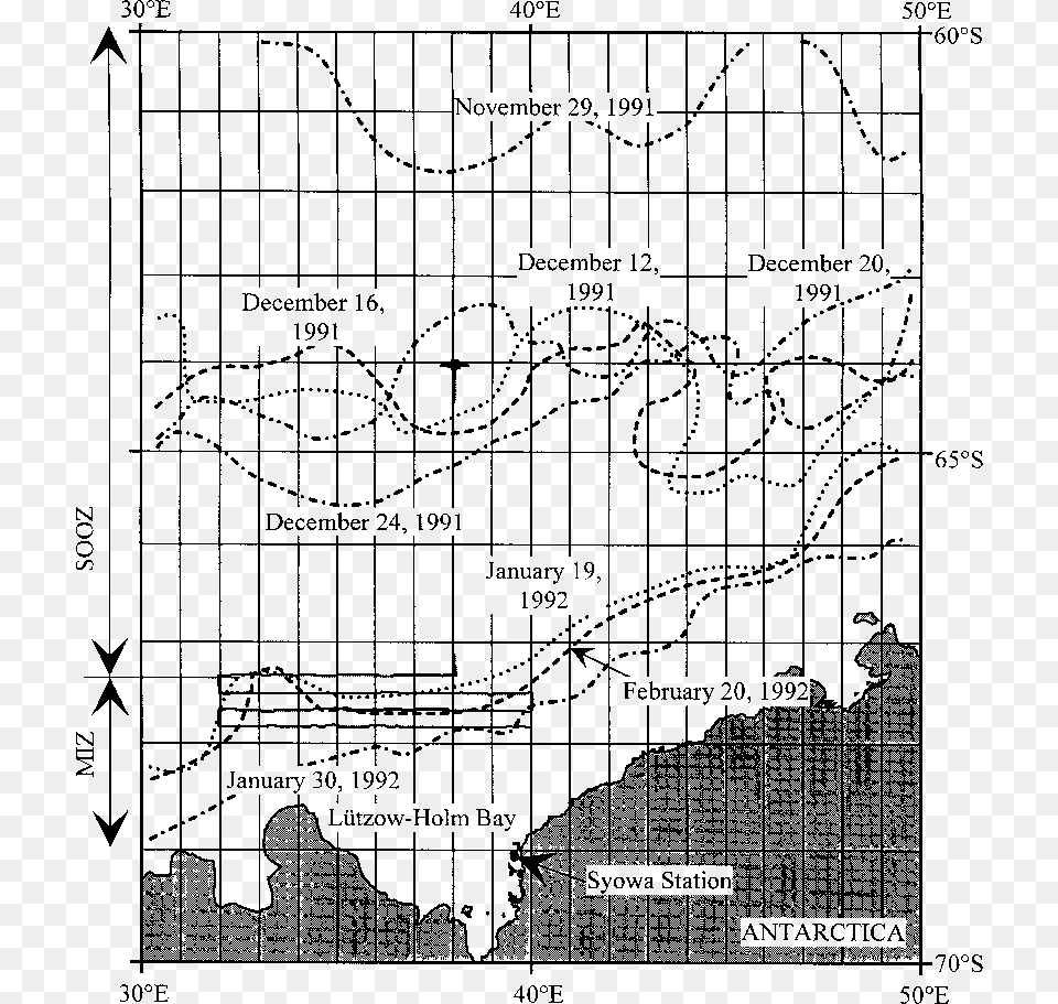 Position Of Northern Limits Of Ice Edge Off Syowa Station, Chart, Diagram, Plan, Plot Png Image