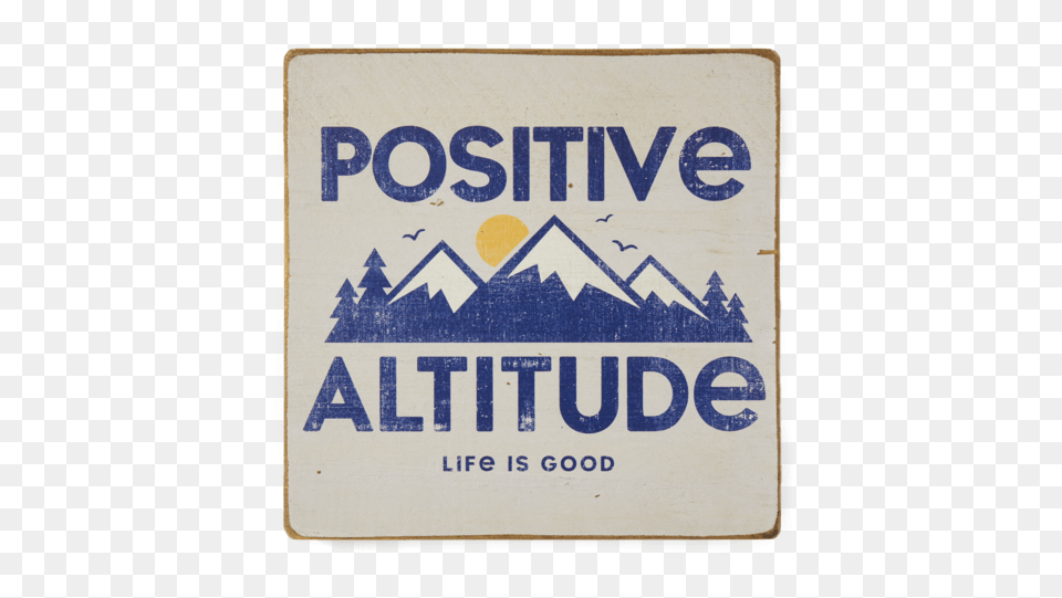 Positive Altitude Large Wooden Sign, Symbol Png