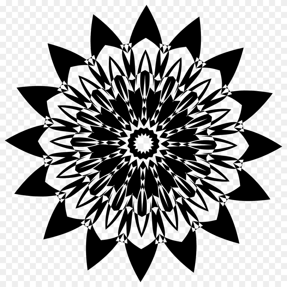 Positive And Negative Mandala 7 Clipart, Dahlia, Flower, Pattern, Plant Free Png