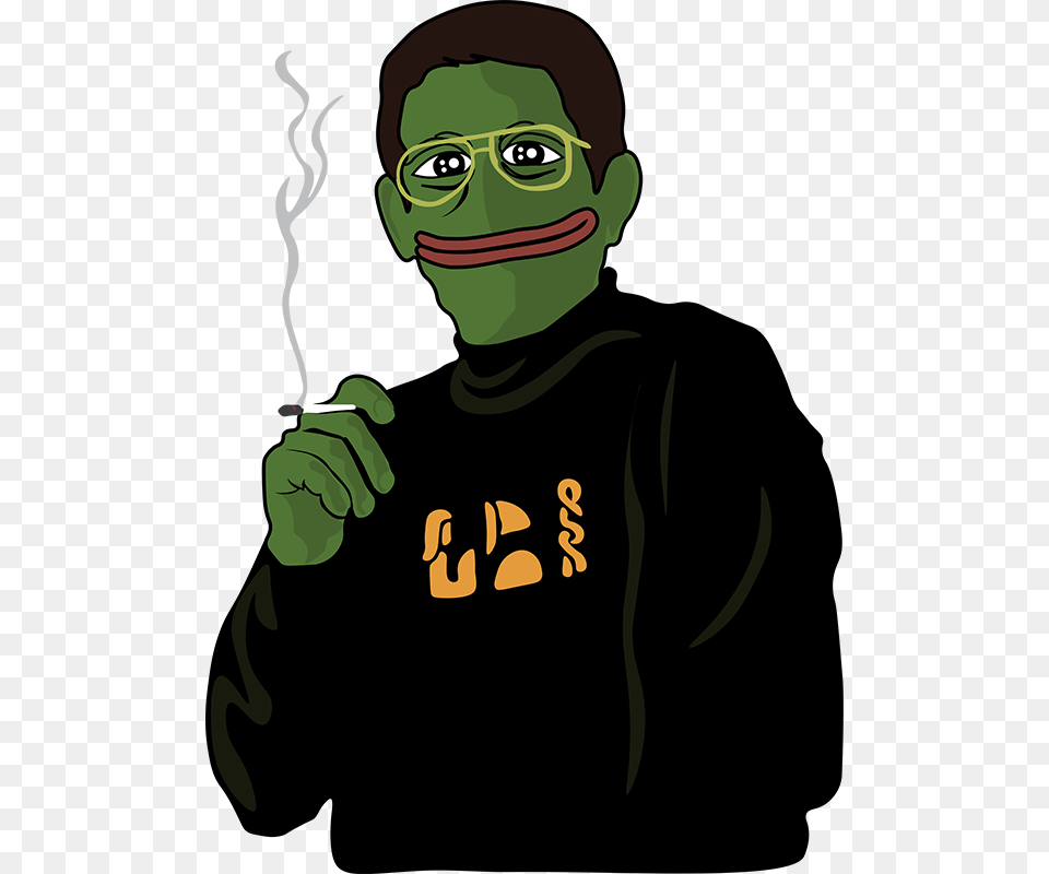 Post Art Bell Pepe, T-shirt, Clothing, Green, Person Png Image