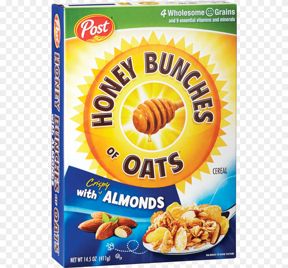 Post Cereal Honey Bunches Of Almond Post Cereal, Food, Snack, Produce, Grain Png