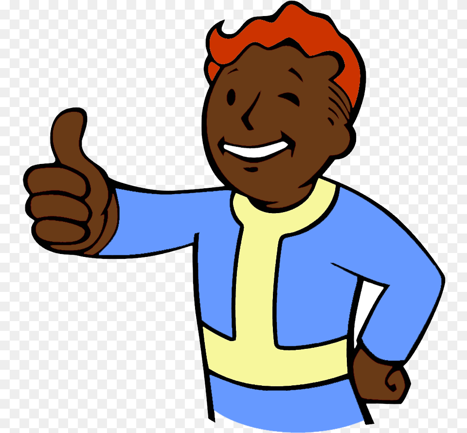 Post Cool Fallout 4 Logo Full Size Seekpng Transparent Vault Boy Thumbs Up, Body Part, Finger, Hand, Person Free Png Download