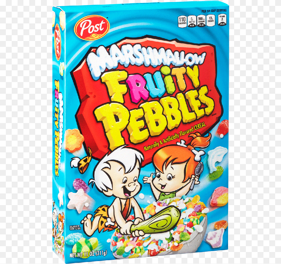 Post Fruity Pebbles Marshmallow 12x311gr Fruity Pebble Marshmallow Cereal, Baby, Person, Food, Sweets Png Image