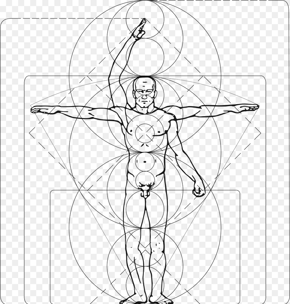 Post Human Body Reference Vitruvian, Cross, Symbol, Silhouette, Person Png Image