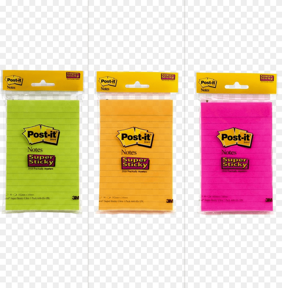 Post It 660ss1pk Super Sticky Lined Notes 102mm X152mm Post It Notes Free Png Download