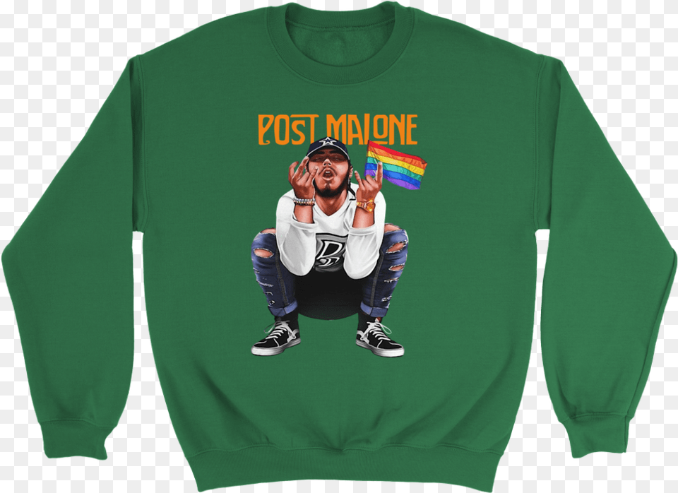 Post Malone And Lgbt Shirt Pride Month Post Malone Long Sleeve, T-shirt, Clothing, Sweatshirt, Sweater Free Transparent Png