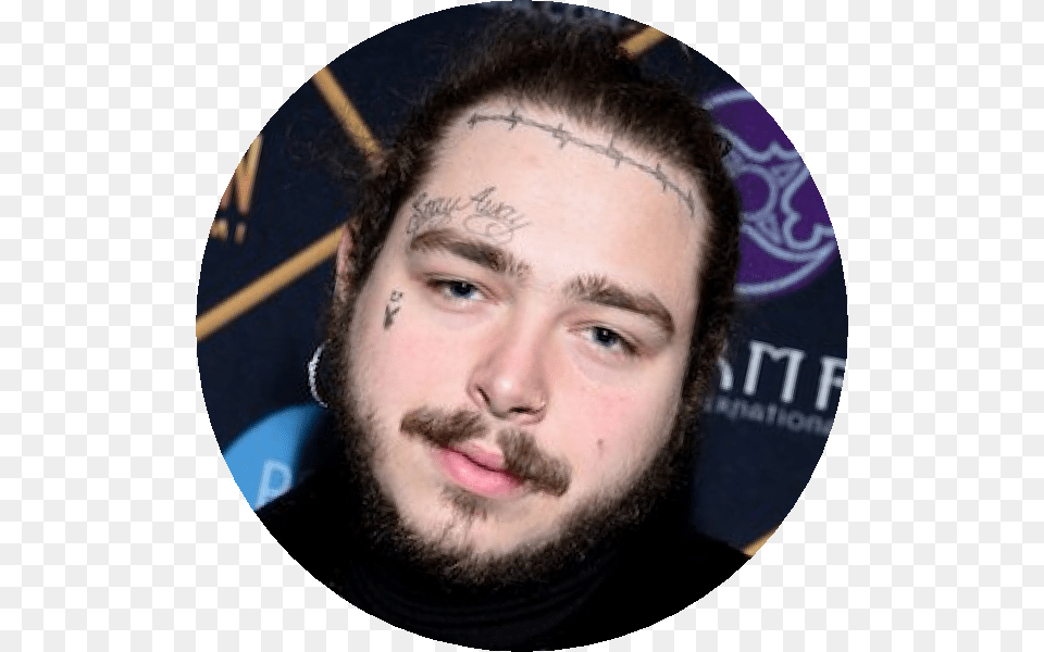 Post Malone Download Wall Clock, Beard, Face, Head, Person Free Transparent Png