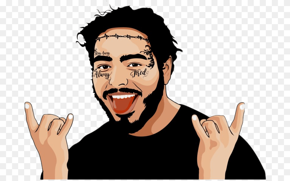 Post Malone Post Malone Face, Head, Person, Adult, Male Png Image