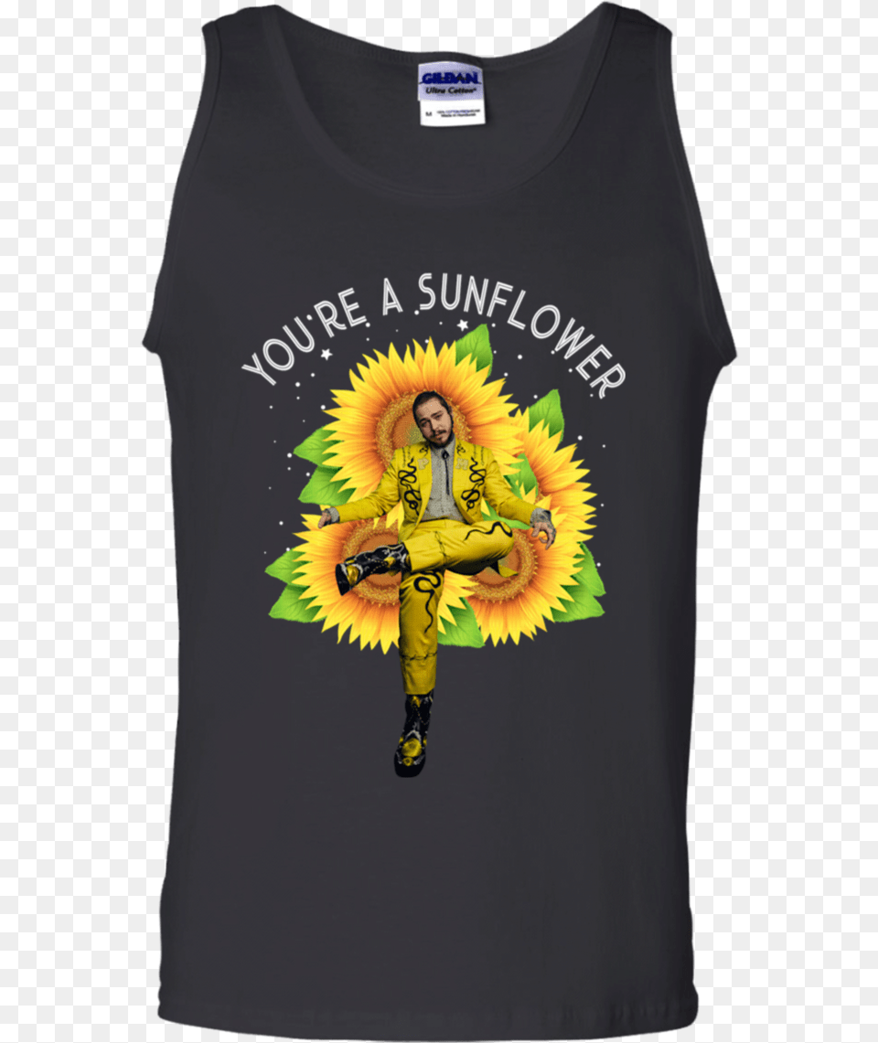 Post Malone Youu0027re A Sunflower Shirt Native American Tank Tops Men, Clothing, Adult, Male, Man Free Png