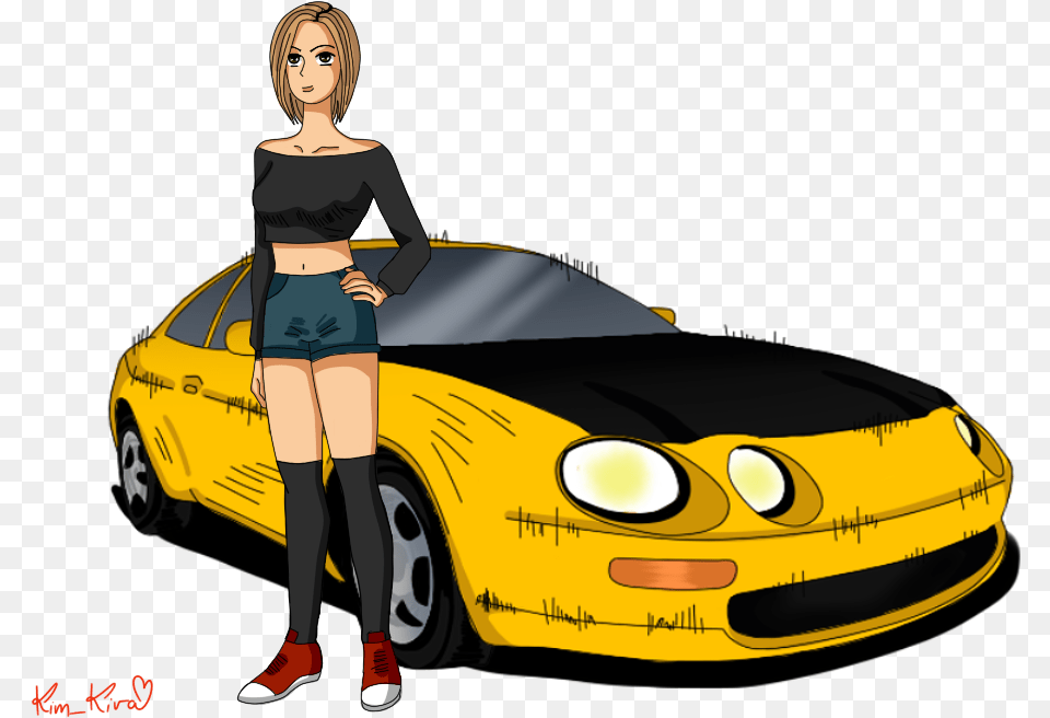 Post My Art With Me In Initial D Style Sports Car, Adult, Person, Woman, Female Png Image