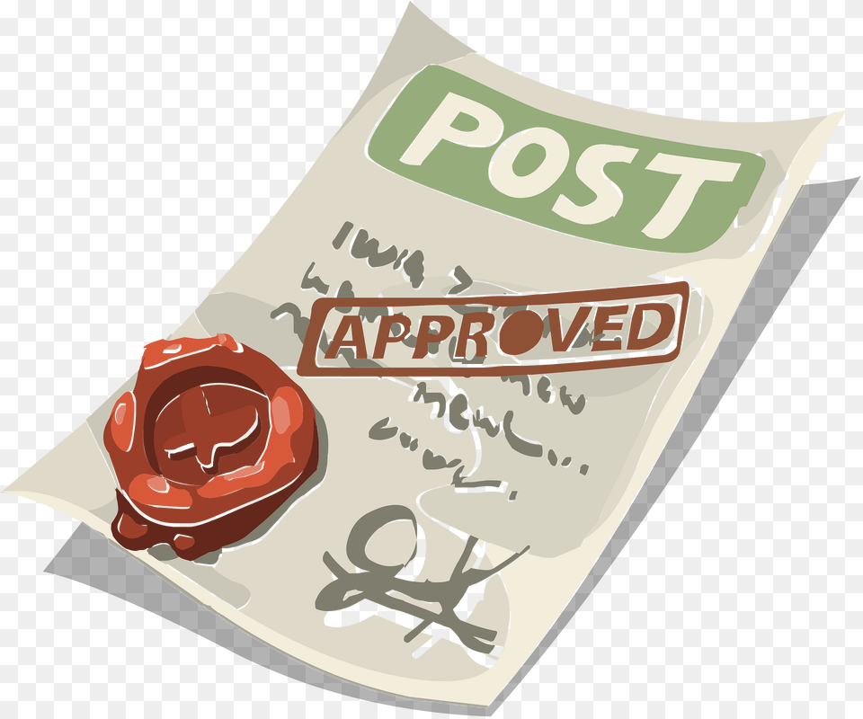 Post Permit Approved Clipart, Text, Food, Ketchup Png