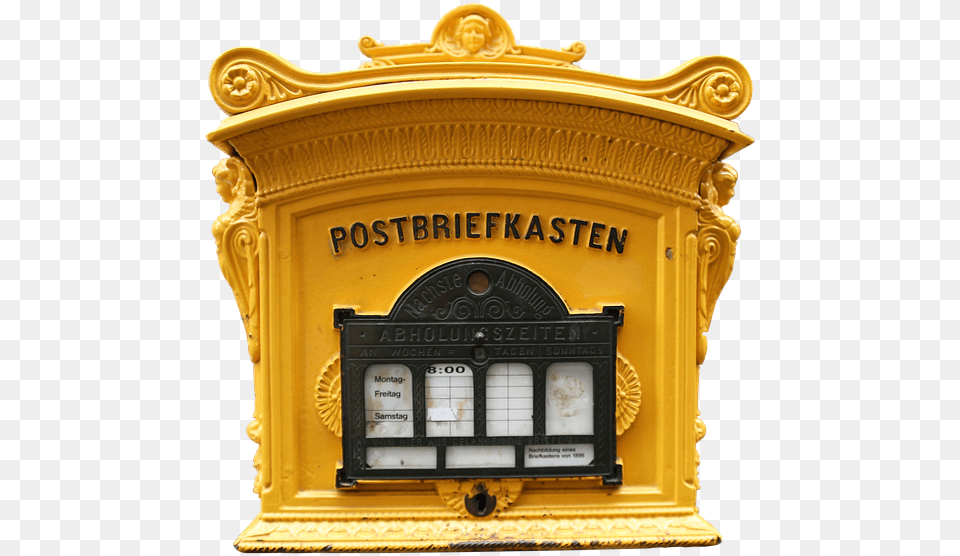 Post Post Mail Box Old Yellow Mailing Letters Boite Aux Lettres Allemande, Mailbox Free Png
