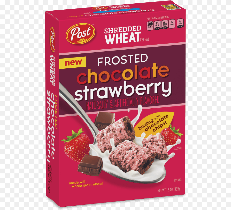 Post Shredded Wheat Frosted Chocolate Strawberry Cereal Chocolate Strawberry Shredded Wheat, Cocoa, Dessert, Food, Berry Free Transparent Png