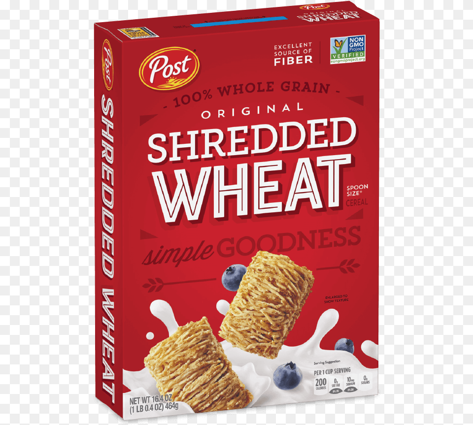 Post Shredded Wheat Original Spoon Size Cereal Box Post Shredded Wheat Frosted S39mores Bites Cereal, Dessert, Pastry, Food, Plant Free Png