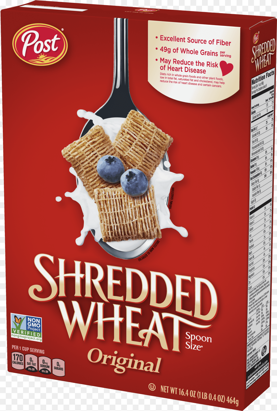 Post Shredded Wheat Original Spoon Size Cereal Box Shredded Wheat Cereal Post, Berry, Blueberry, Food, Fruit Free Transparent Png
