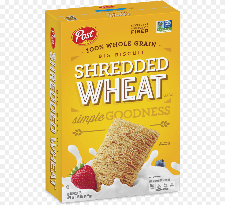Post Shredded Wheat Whole Grain Box Shredded Wheat, Dessert, Food, Pastry, Berry Free Png Download