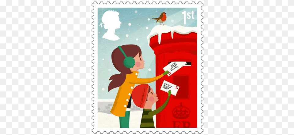 Post Stamps Christmas Uk, Animal, Bird, Child, Female Free Png