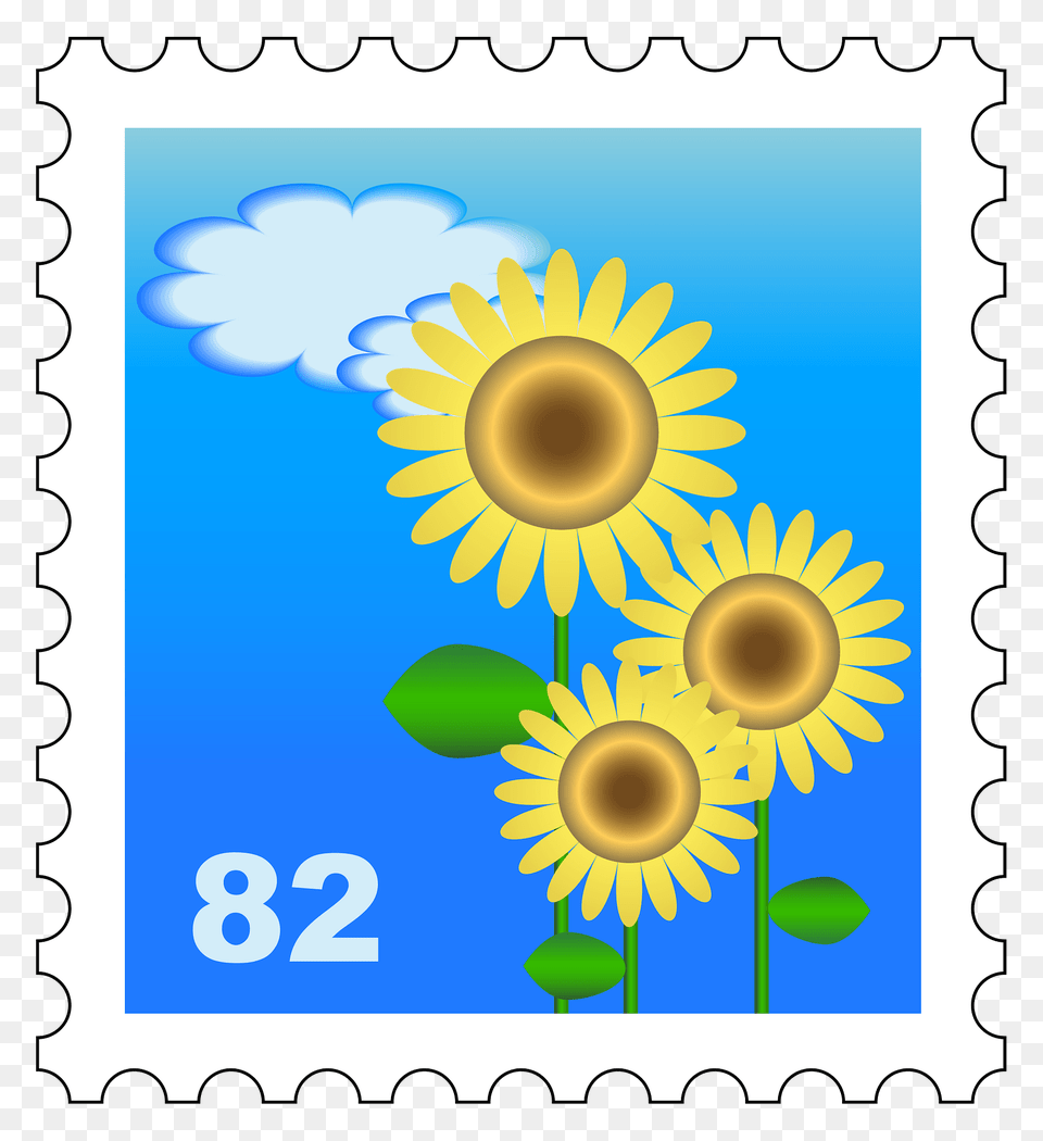 Postage Stamp Clipart, Flower, Plant, Sunflower, Postage Stamp Free Png Download