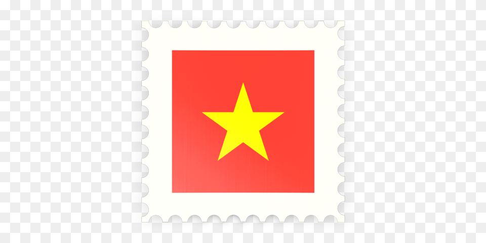 Postage Stamp Icon Illustration Of Flag Of Vietnam, Star Symbol, Symbol, Person Free Transparent Png