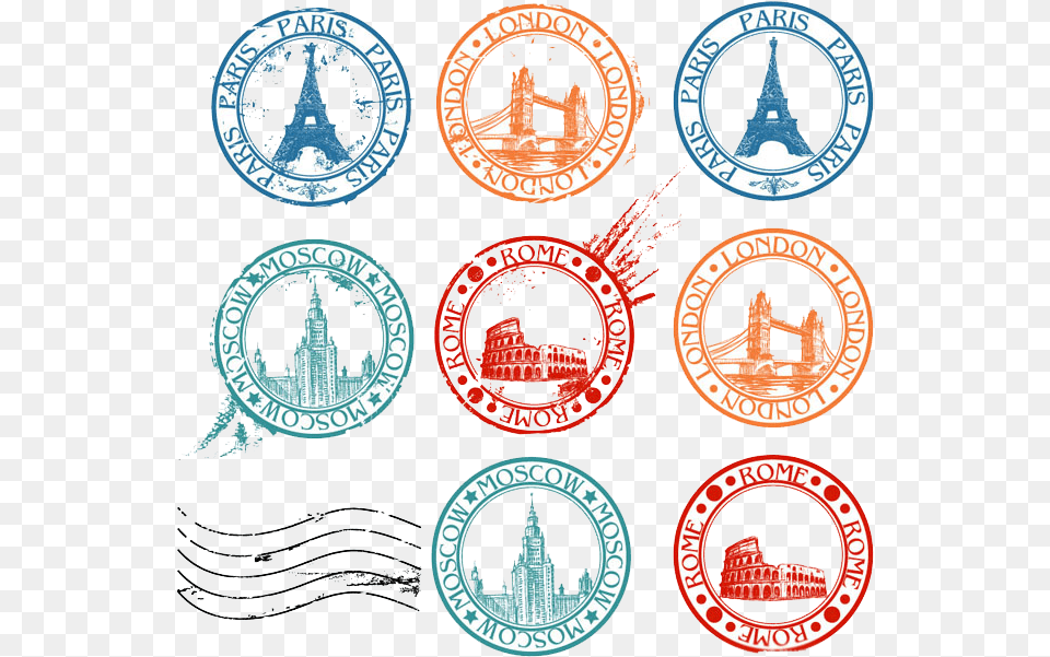 Postage Stamp Travel Visa Stamp Travel, Logo, Badge, Symbol, Emblem Free Transparent Png