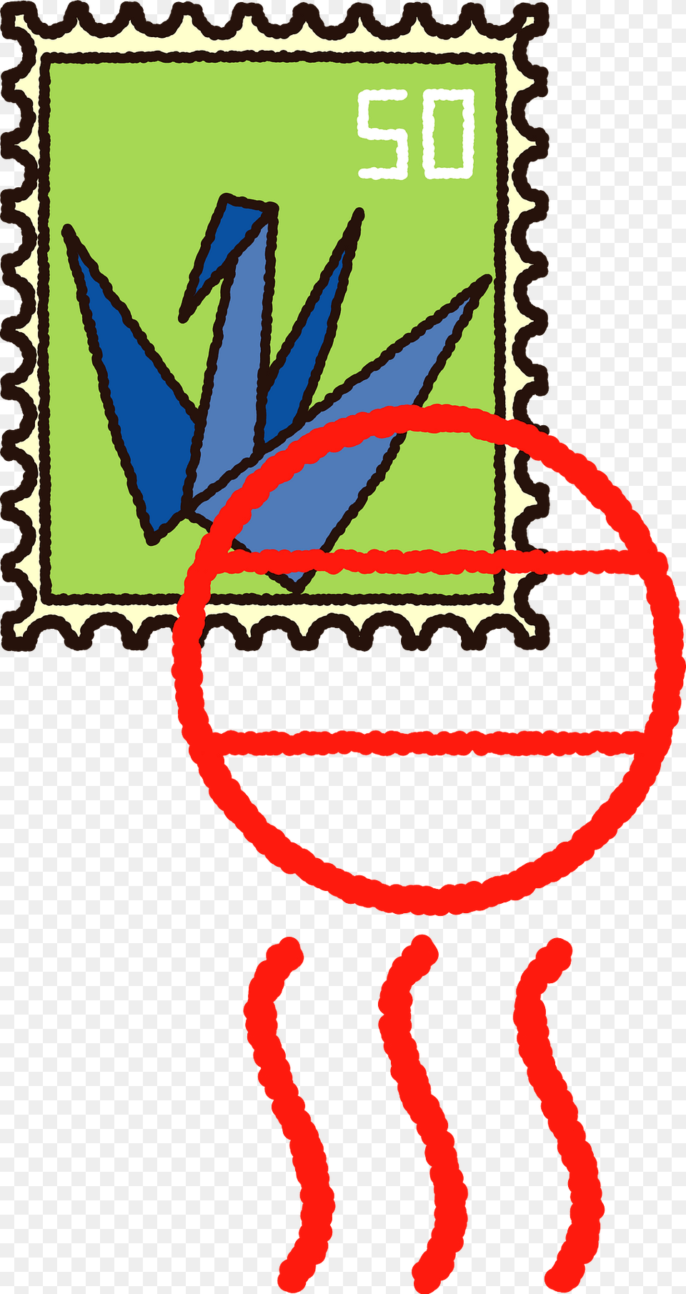 Postage Stamp With Cancellation Marking Clipart, Postage Stamp Png Image