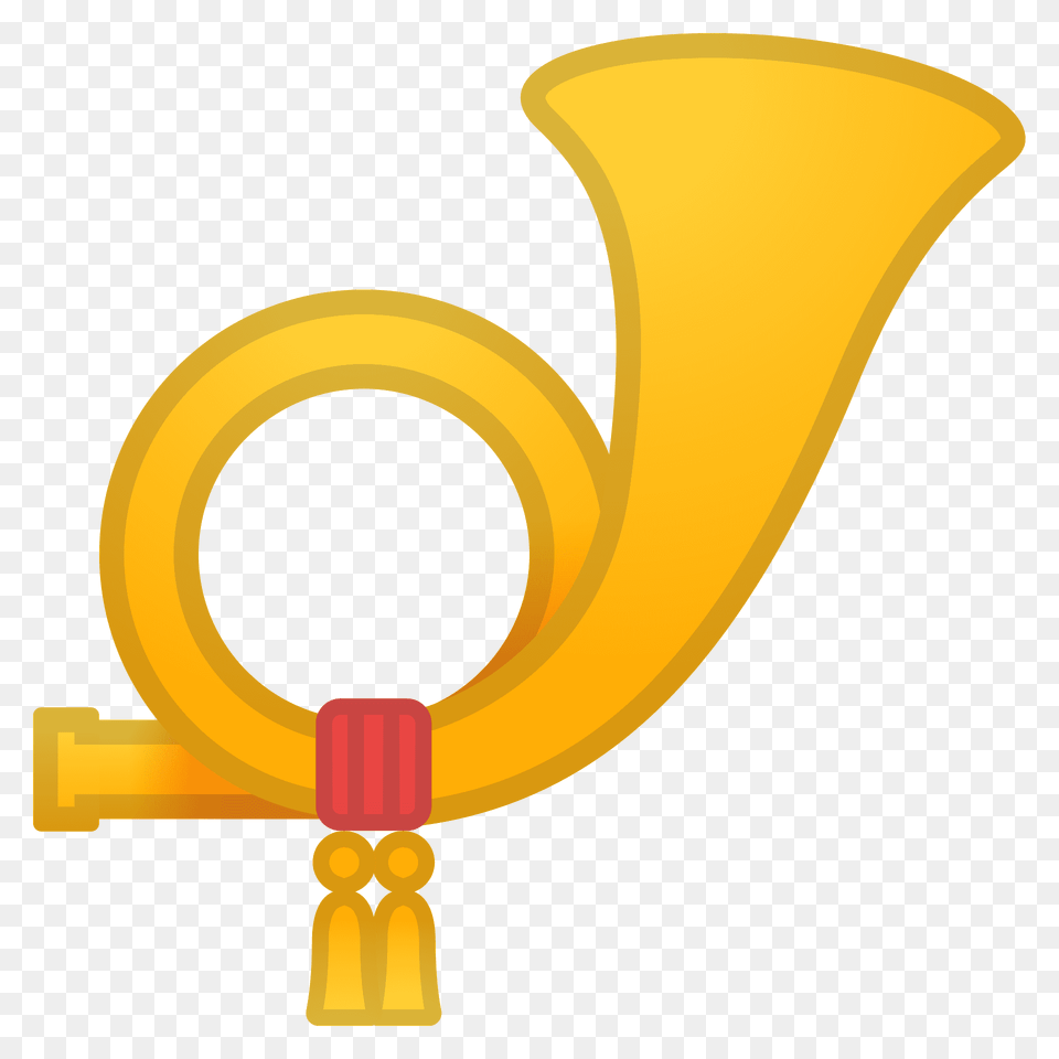 Postal Horn Emoji Clipart, Brass Section, Musical Instrument, Device, Grass Png Image