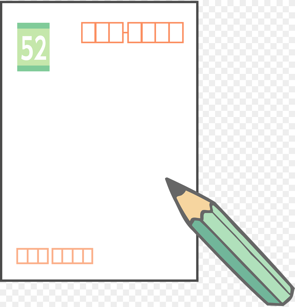 Postcard And Pencil Clipart Png