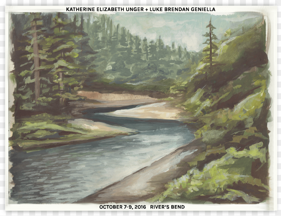 Postcard In Drop Shadow Shortleaf Black Spruce, Water, Stream, Nature, Outdoors Free Png Download