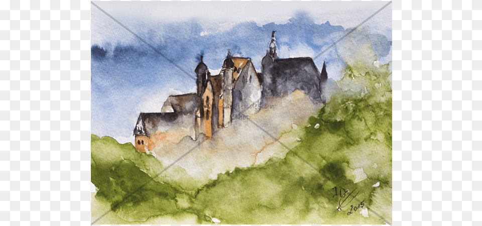 Postcard Ossenberg Painting, Art, Architecture, Building, Castle Png