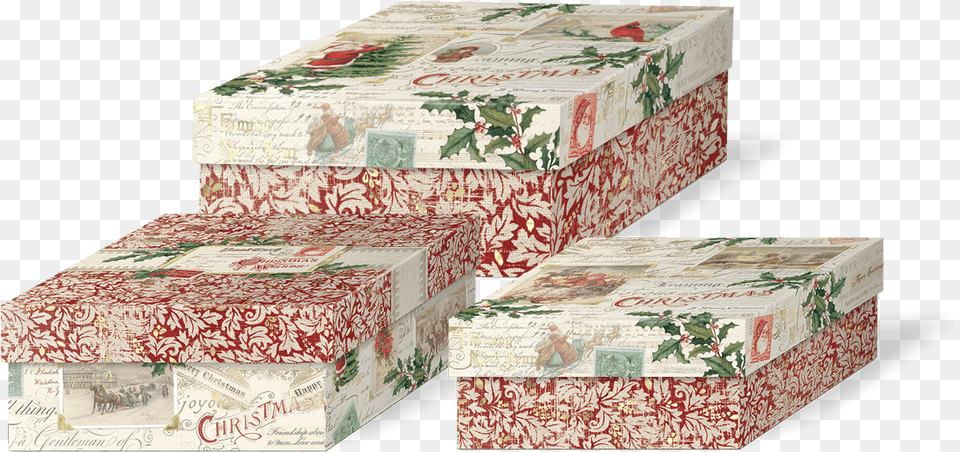Postcards Amp Holly Square Nested Box Set Box, Cardboard, Carton Png
