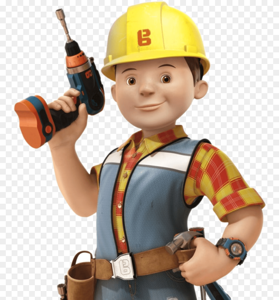 Posted By Kaylor Blakley At Bob The Builder Drill, Clothing, Hardhat, Helmet, Person Free Png