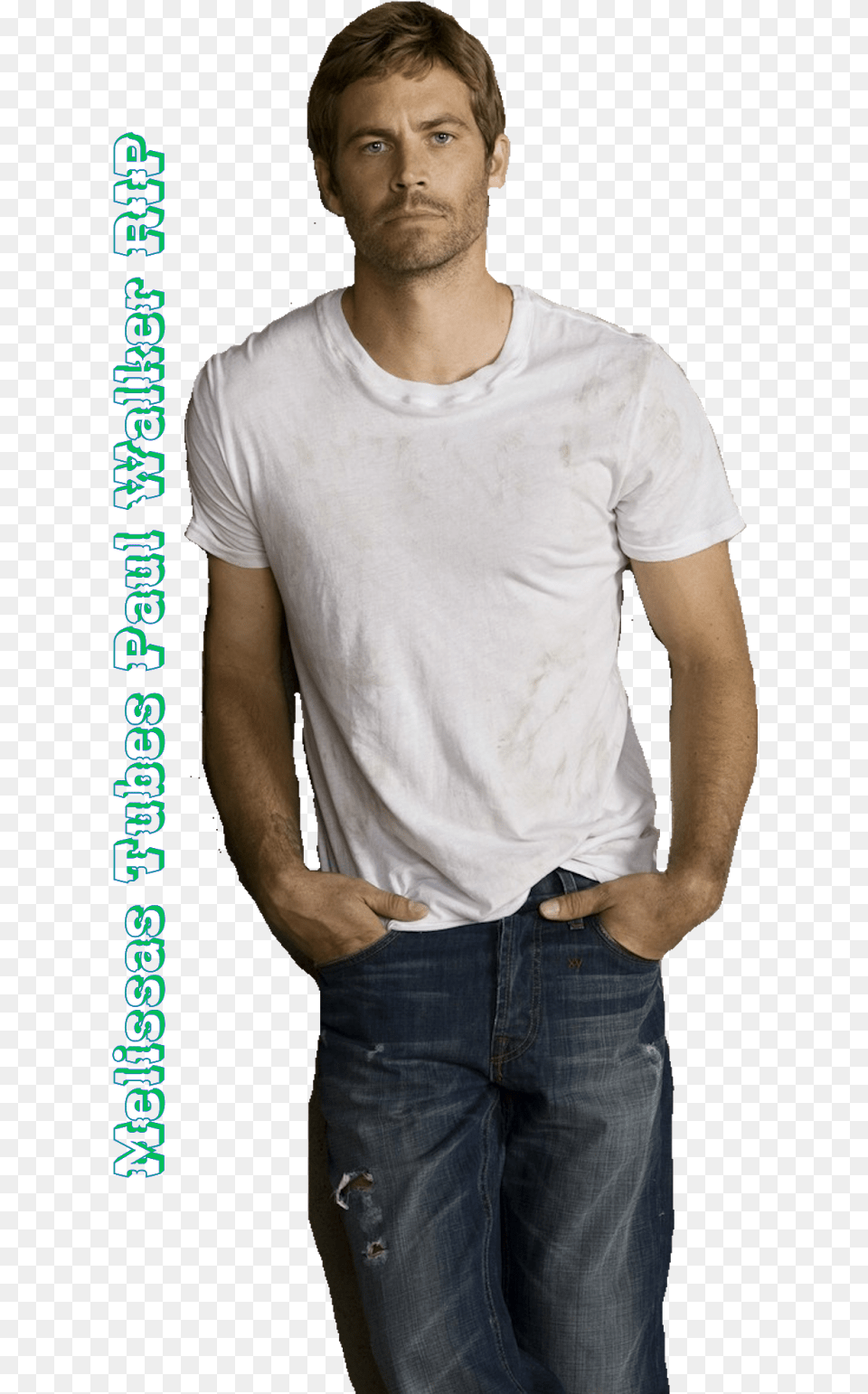 Posted By Quadcowgirl At Paul Walker Fast And Furious White Shirt, Adult, T-shirt, Person, Pants Free Png Download