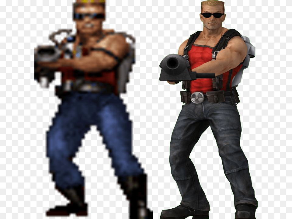 Posted Image Duke Nukem 3d Sprite, Person, Clothing, Costume, Vest Free Transparent Png