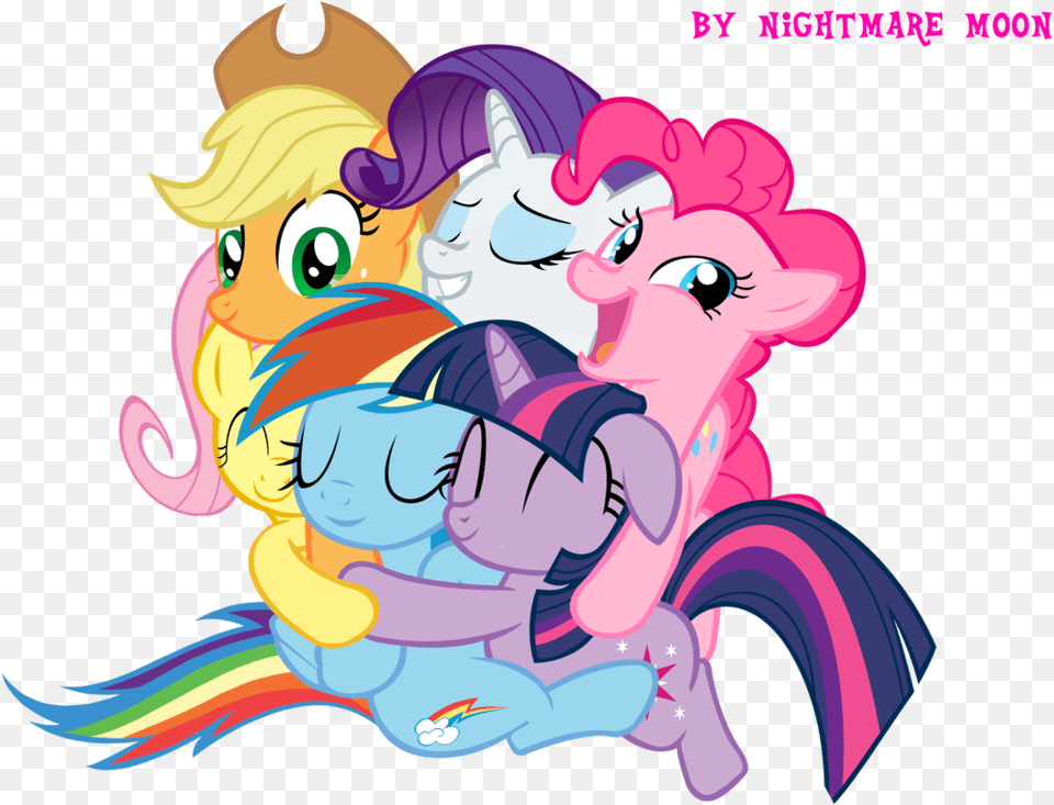 Posted My Little Pony Friendship Is Magic Group Hug, Art, Book, Comics, Graphics Png Image