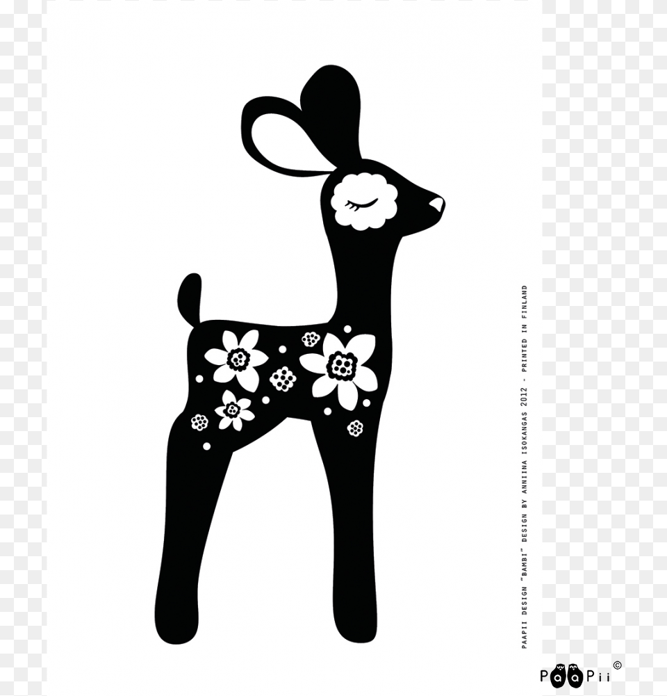 Poster A4 Bambi Cartoon, Silhouette, Stencil, Animal, Canine Png
