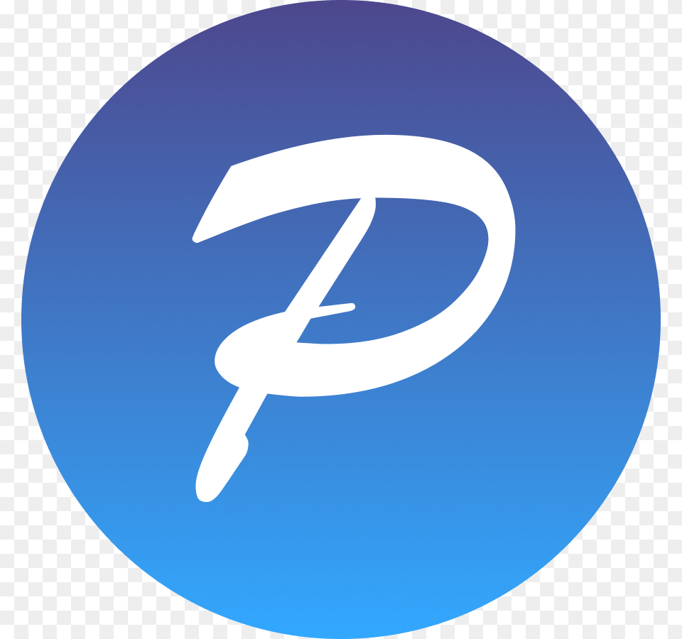 Poster App Icon A White P On A Blue Circle With A Sp Letter, Logo, Sign, Symbol, Disk Png Image