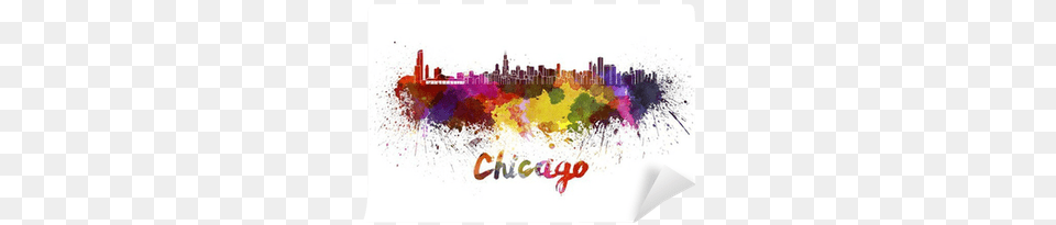 Poster Chicago Watercolors Inundation 30x61cm Poster, Art, Graphics, Modern Art Free Png