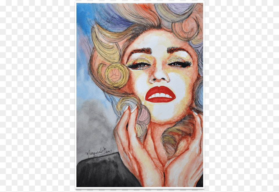 Poster Gwen Stefani Em Aquarela De Margarete Bomna Camiseta Gwen Stefani, Art, Modern Art, Painting, Adult Free Png Download