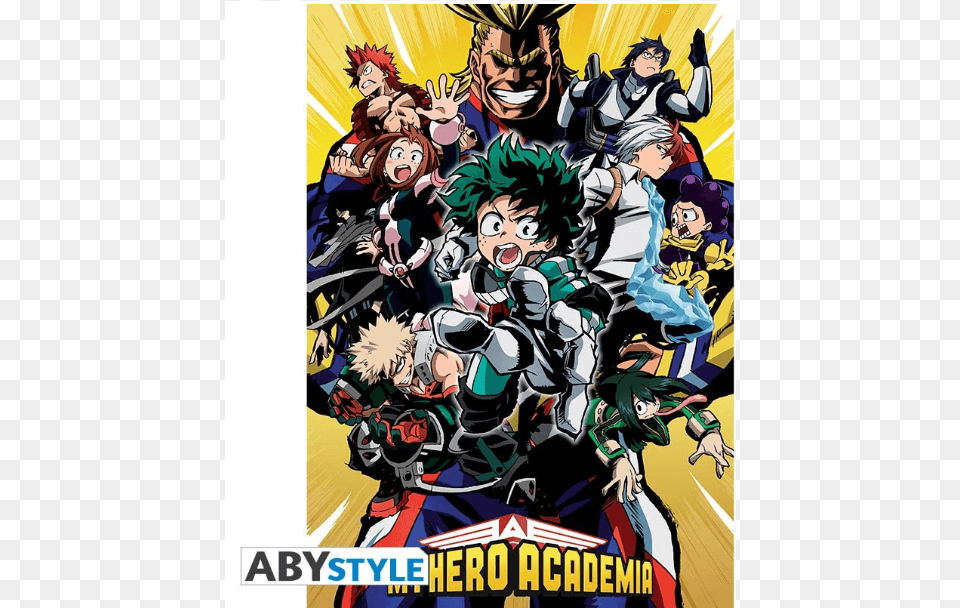Poster My Hero Academia Groupe My Hero Academia Season One, Publication, Book, Comics, Person Free Png
