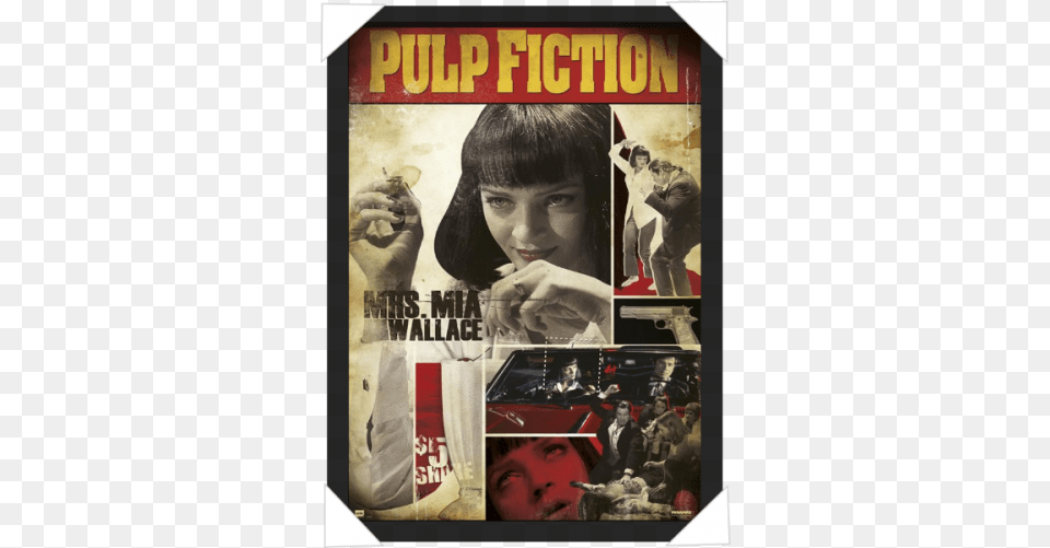 Poster Pulp Fiction Mrs Mia Wallace, Advertisement, Art, Collage, Adult Free Transparent Png