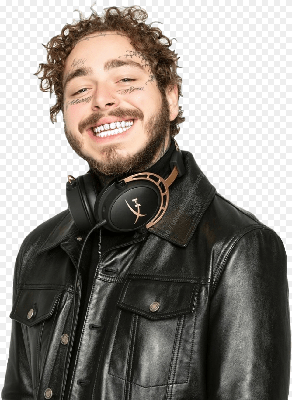 Postmalone Post Malone Sticker Singer Artist Circles Post Malone Guitar Tab, Clothing, Coat, Person, Face Free Transparent Png