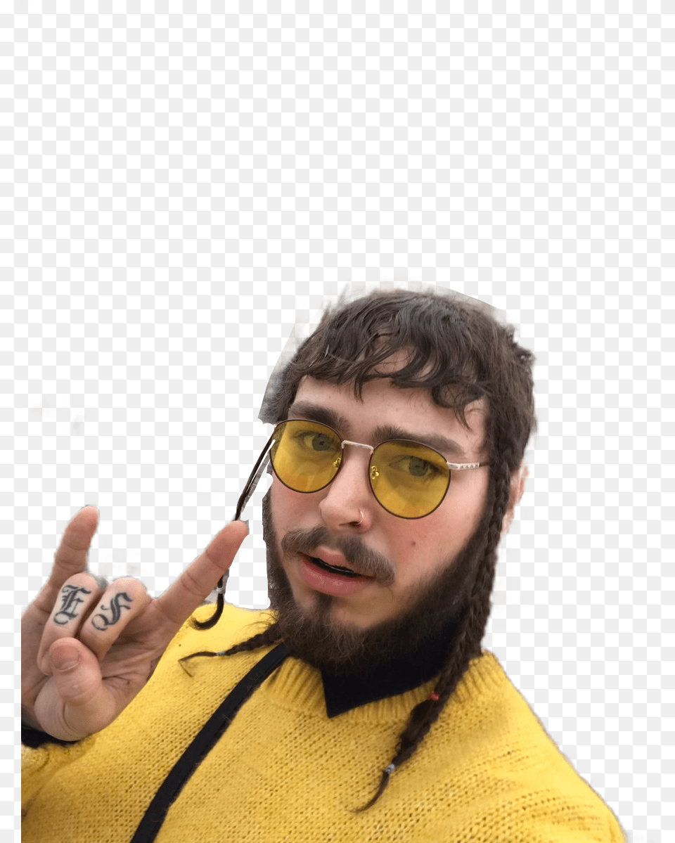 Postmalone Tumblr Yellowaesthetic Transparent Post Malone, Accessories, Portrait, Photography, Person Free Png Download