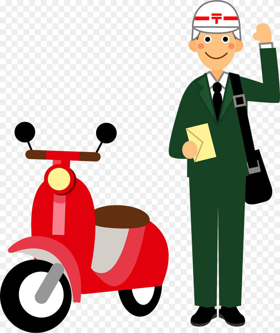 Postman Clipart, Person, Vehicle, Transportation, Motorcycle Png Image