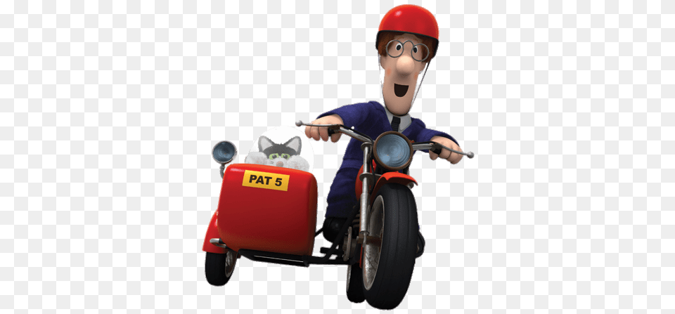Postman Pat On Motorbike, Motorcycle, Transportation, Vehicle, Baby Free Png