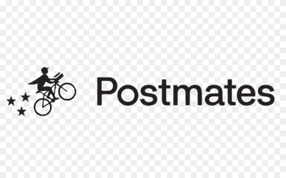 Postmates Horizontal Logo, Person, Machine, Wheel, Bicycle Free Png Download