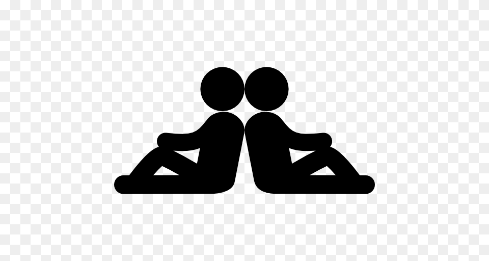 Posture Symmetrical Humanpictos Back People Two Silhouette, Gray Png