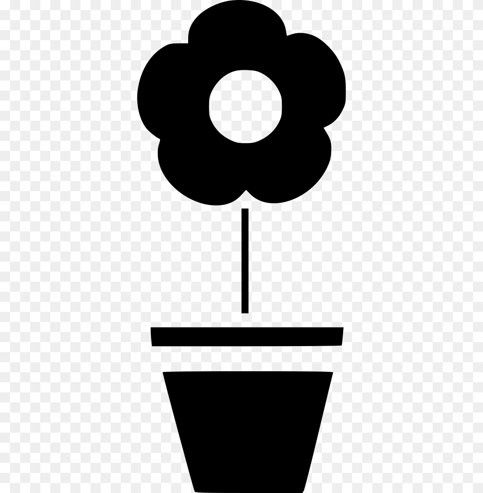 Pot Flower Plant Flower Plant Icon, Stencil Png